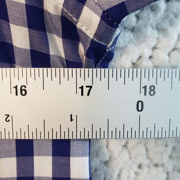 Untuckit Shirt Womens 4 Blue White Gingham Long Sleeve Preppy Classiccore 34x30 - Picture 3 of 9